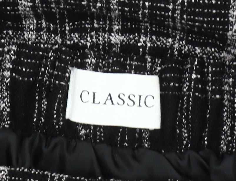 Marks and Spencer Women's Black Checked Skirt 14