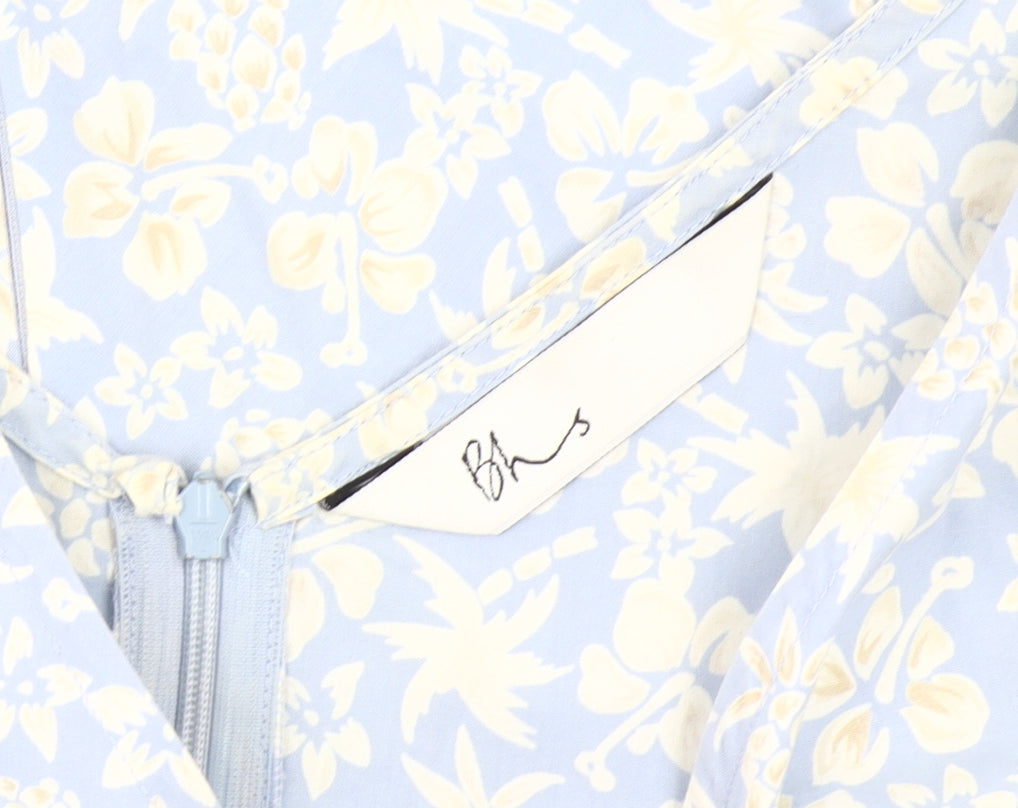 BHS Women's Blue Floral Chambray Dress Size 16