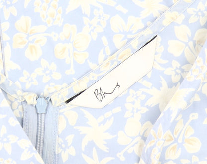 BHS Women's Blue Floral Chambray Dress Size 16