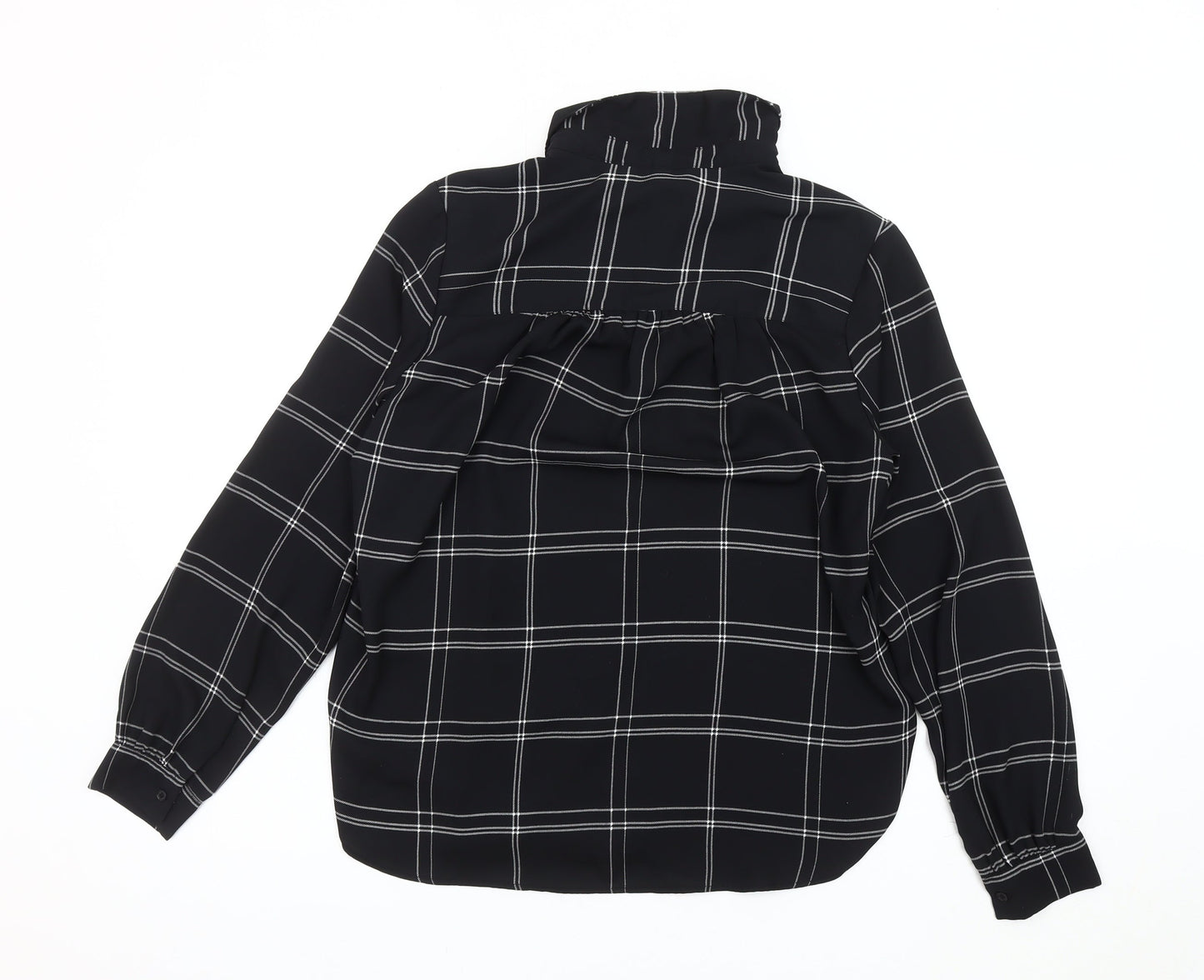 Womens UK Size 10 H&M Black Basic Button-Up