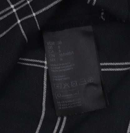 Womens UK Size 10 H&M Black Basic Button-Up