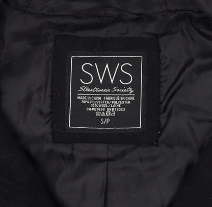 SWS Women's Black Duffle Coat with Hood, Size S