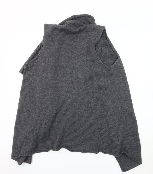 Cynthia Rowley Women's Grey Open Knit Open Front Cardigan L