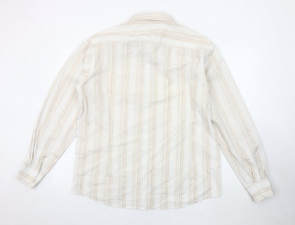 Lakeland Men's Beige XL Long Sleeve Striped Shirt