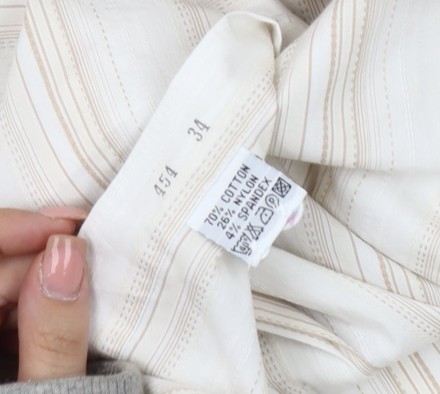 Lakeland Men's Beige XL Long Sleeve Striped Shirt