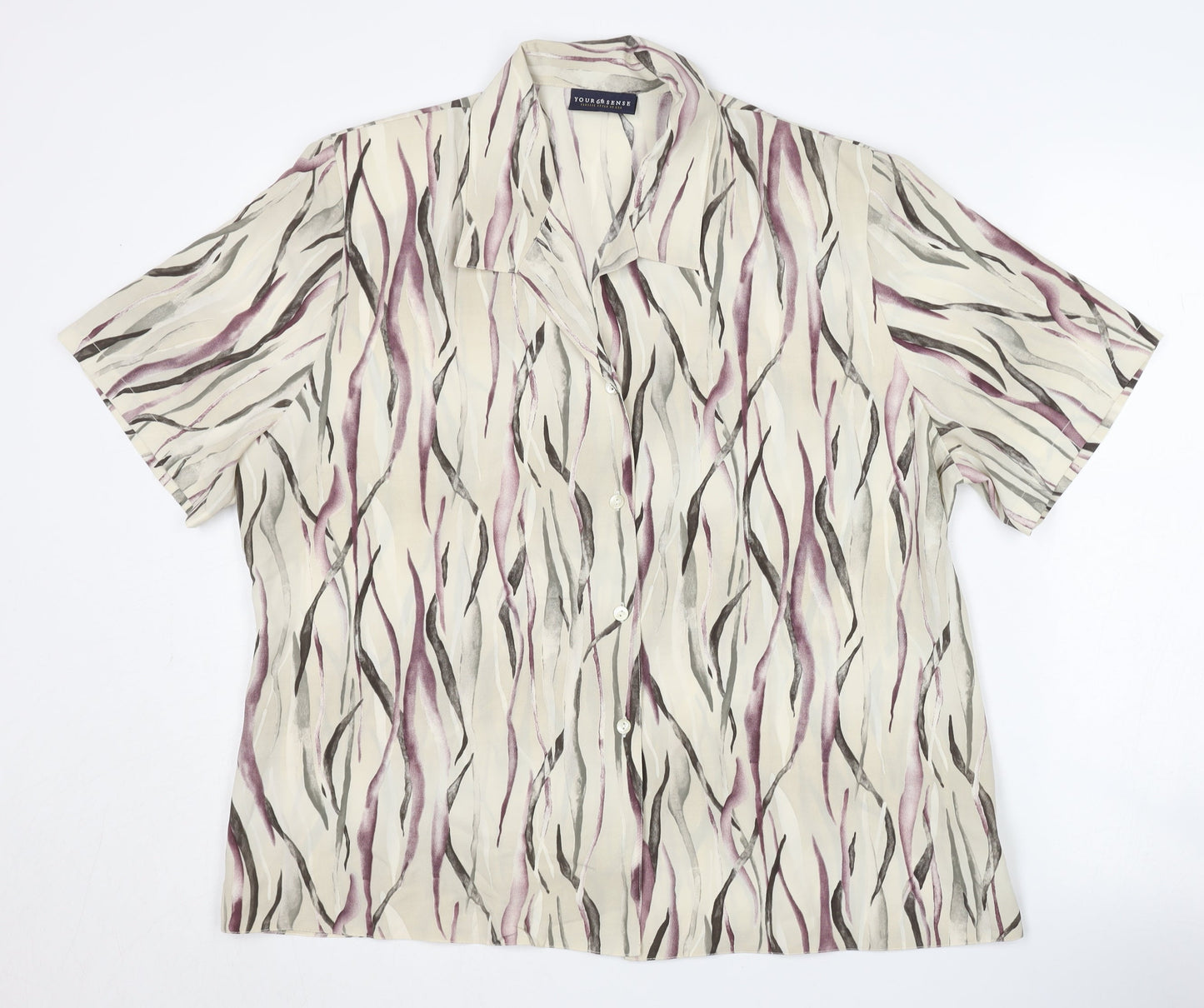 Womens UK Size 20 Your Sixth Sense Multicoloured Basic Button-Up