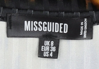 Missguided Women's Black Orange Tie Dye Midi Dress Size 8