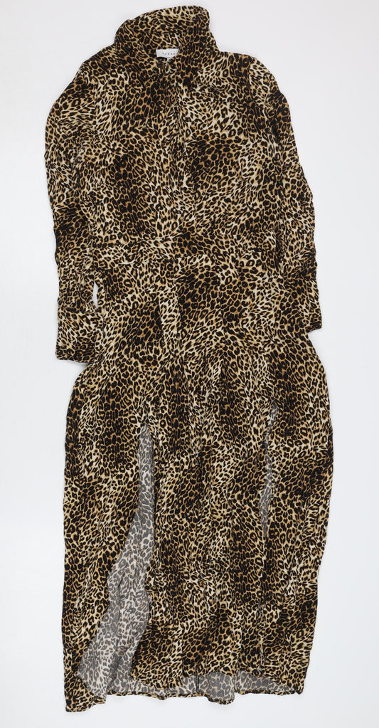 Topshop Women’s Multicoloured Animal Print Midi Dress Size 6