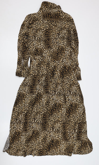 Topshop Women’s Multicoloured Animal Print Midi Dress Size 6