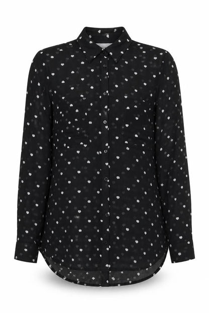 Womens UK Size 12 Red Herring Black Basic Button-Up