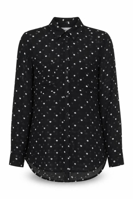 Front view of Red Herring Women's Black Button-Up Shirt, size 12