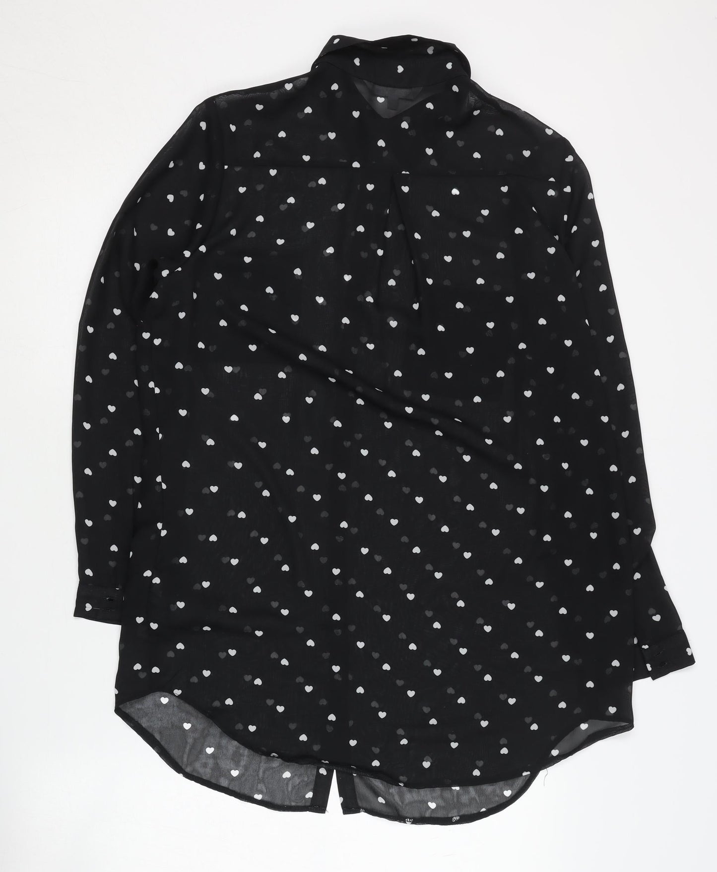 Womens UK Size 12 Red Herring Black Basic Button-Up