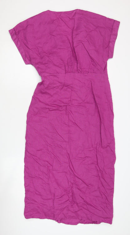 MNG Women's Pink Wrap Dress Size 12
