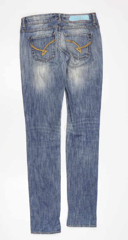 Firetrap Men's Blue Slim Tapered Jeans, 28 Waist, Distressed