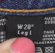 Firetrap Men's Blue Slim Tapered Jeans, 28 Waist, Distressed