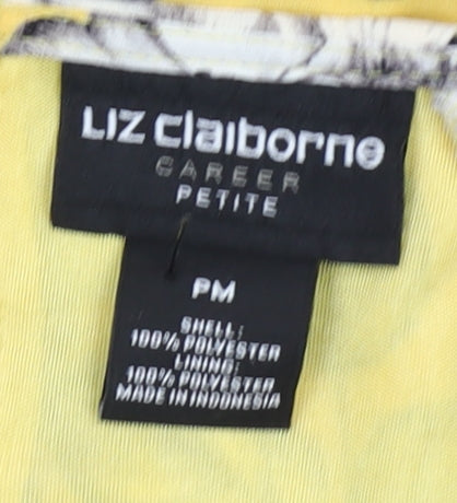 Liz Claiborne Women's Yellow Floral Blouse Petite