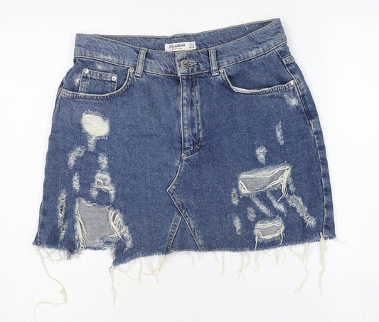 Pull&Bear Women's Blue Denim Mini Skirt, Size 12