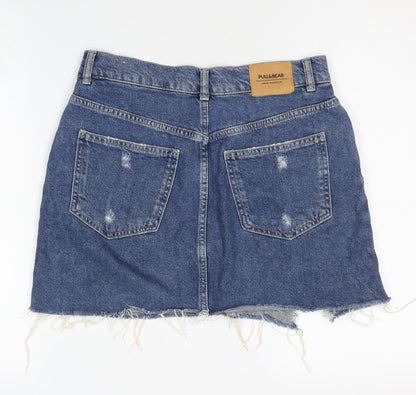 Pull&Bear Women's Blue Denim Mini Skirt, Size 12