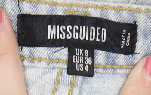 Missguided Women's Blue Denim Cut-Off Shorts Size 8