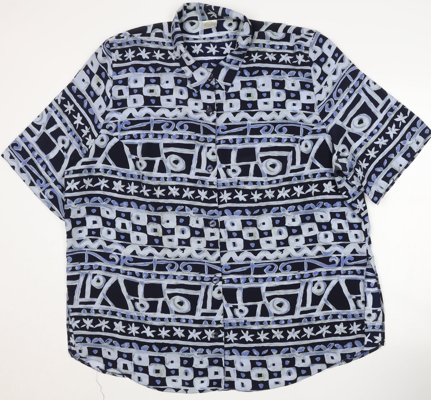 C&A Women's Blue Geometric Blouse Size 20