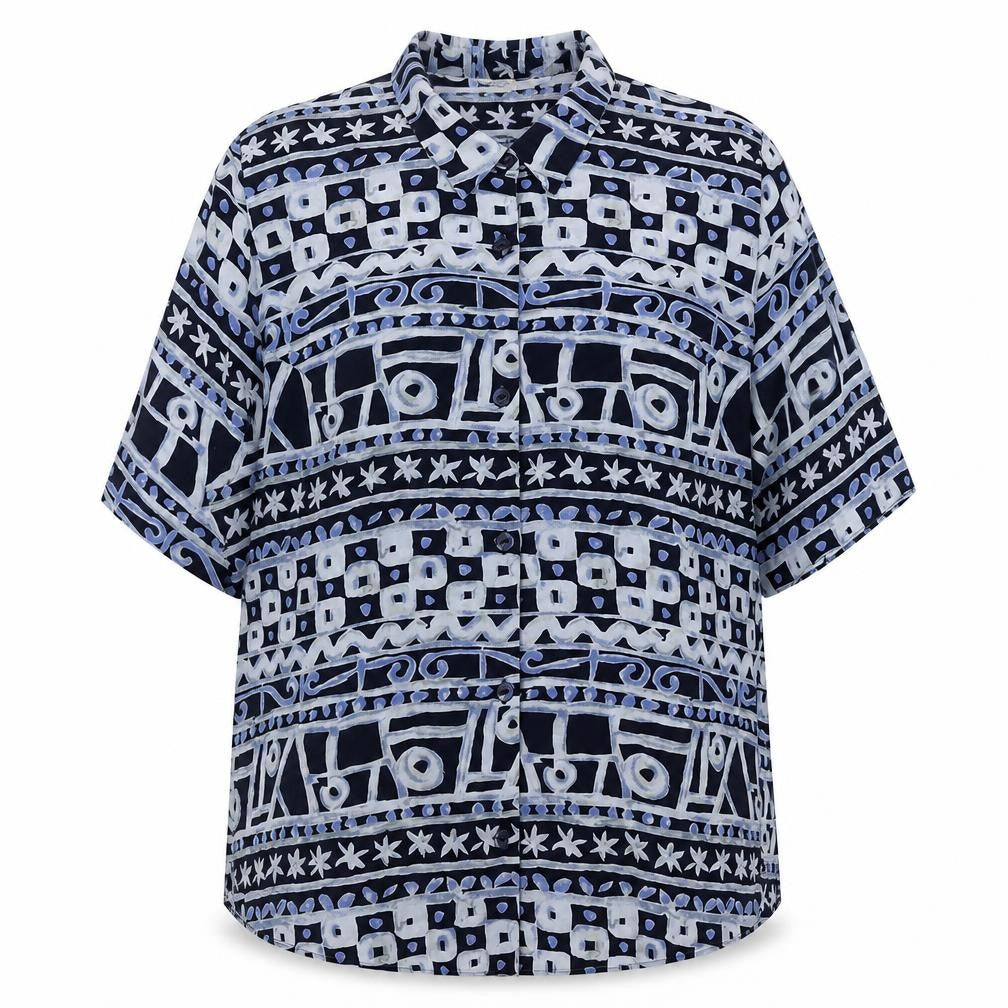 C&A Women's Blue Geometric Blouse Size 20