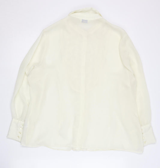 Classics Women's Ivory Button-Up Blouse Size 16