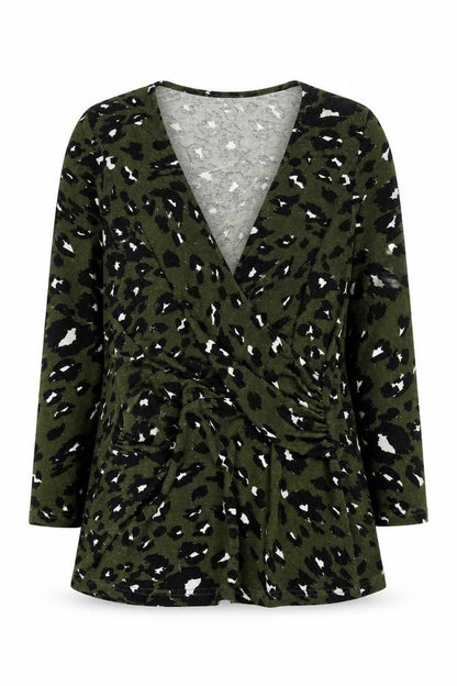 Womens UK Size 14 Sonder Studio Green Wrap Blouse