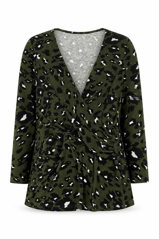Womens UK Size 14 Sonder Studio Green Wrap Blouse