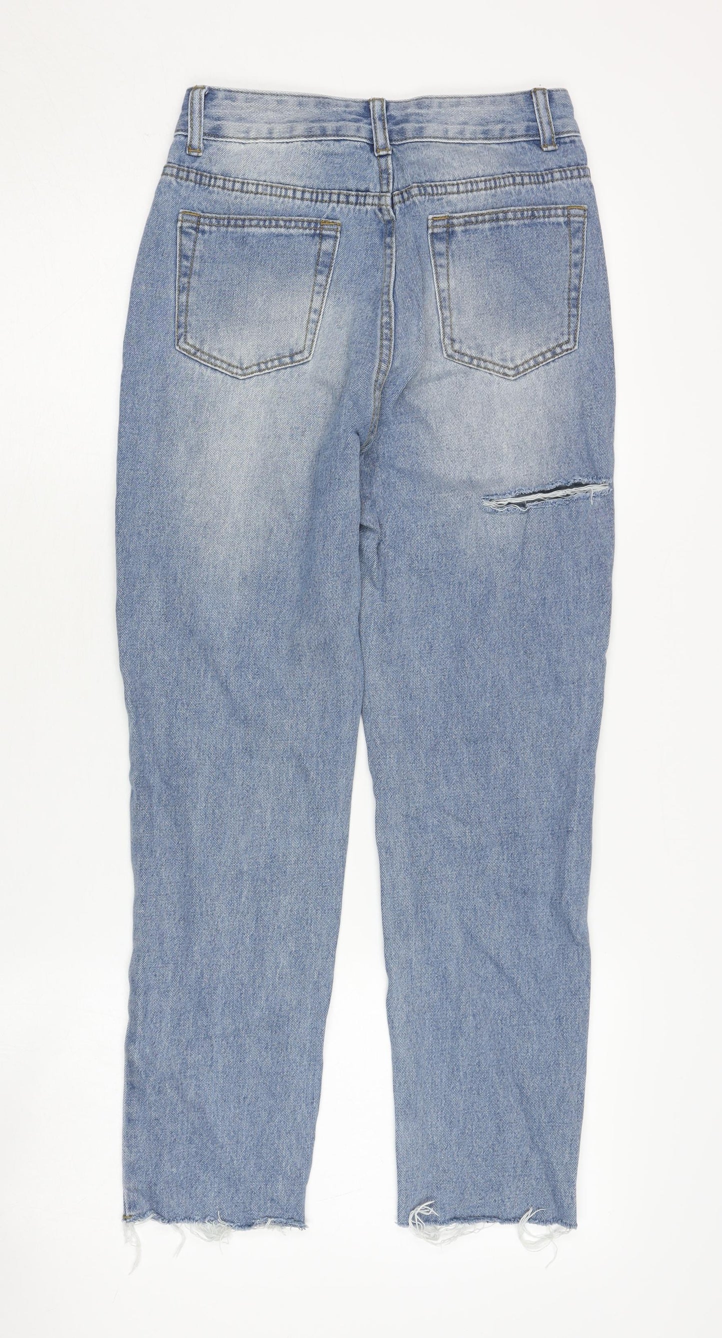 PrettyLittleThing Women's Blue Petite Distressed Jeans