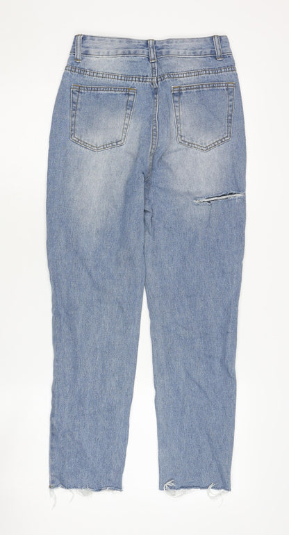 PrettyLittleThing Women's Blue Petite Distressed Jeans