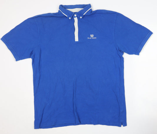 Palm Grove Men's Blue XL Polo Shirt, Casual Golf Wear