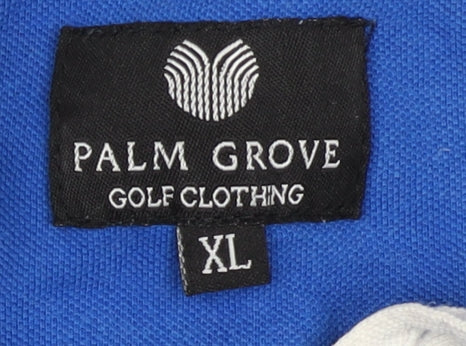 Palm Grove Men's Blue XL Polo Shirt, Casual Golf Wear