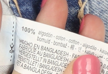 Zara Women's Blue Mom Jeans Size 4 High-Rise Distressed