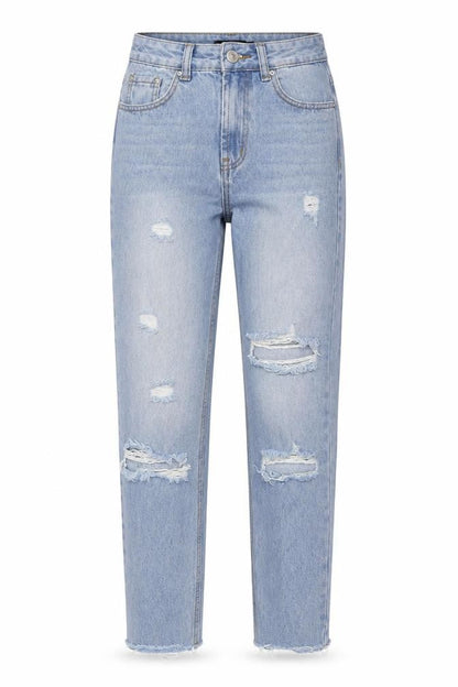 Womens UK Size 2XS PRETTYLITTLETHING Relaxed Fit Mom Blue Jeans