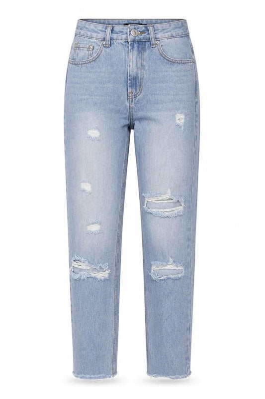 Womens UK Size 2XS PRETTYLITTLETHING Relaxed Fit Mom Blue Jeans
