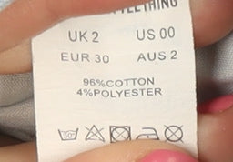 PrettyLittleThing Women Blue Distressed Mom Jeans 2XS