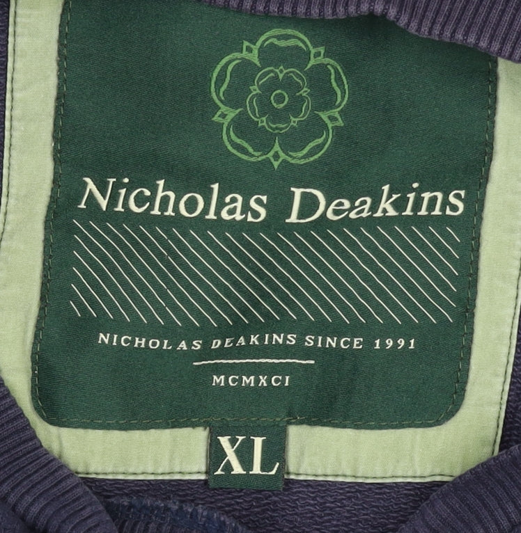 Nicholas Deakins Men's Blue Grey XL Pullover Sweatshirt