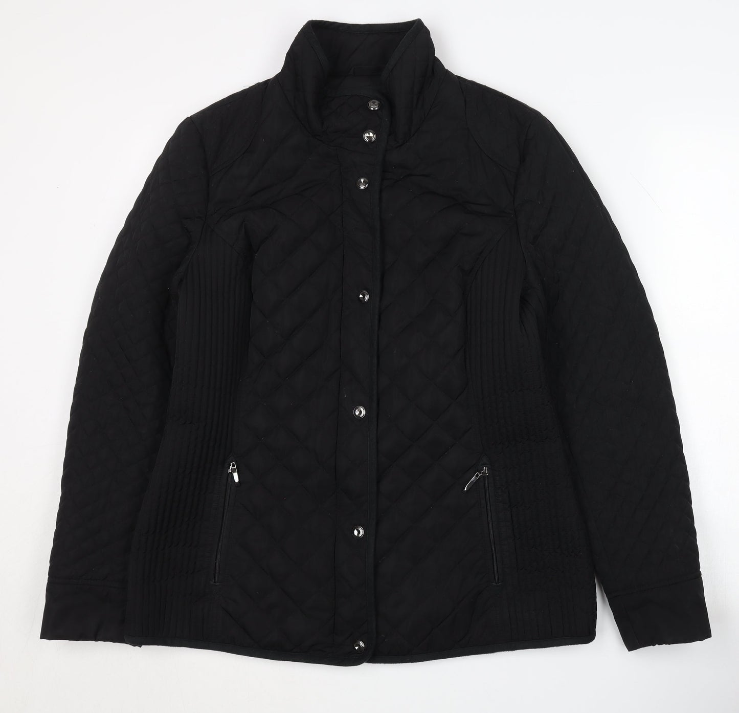 Outerwear Women's Black Quilted Jacket Size 12 Casual Autumn