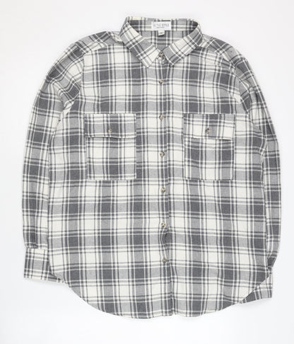 Womens UK Size 14 In the Style Grey Basic Button-Up