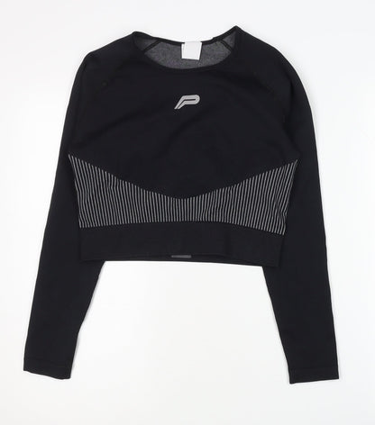 Pursue Fitness Women's Black Cropped Athletic Top L
