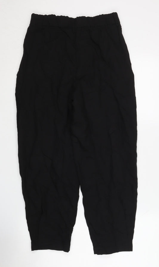 Womens UK Size XS Zara Relaxed Fit  Black Trousers