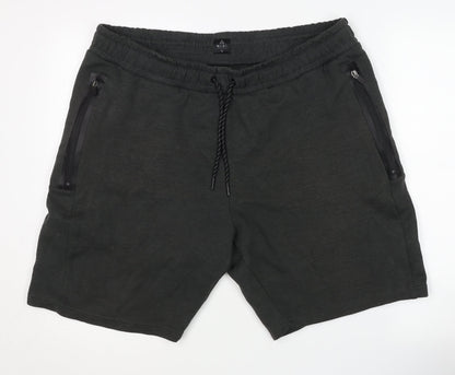 Next Men's Black XL Sweat Shorts, Drawstring, Pockets