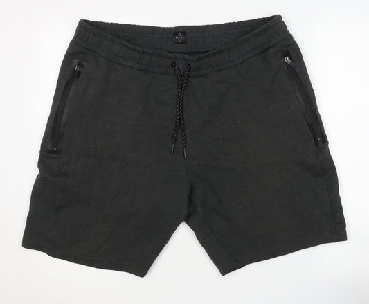 Next Men's Black XL Sweat Shorts, Drawstring, Pockets