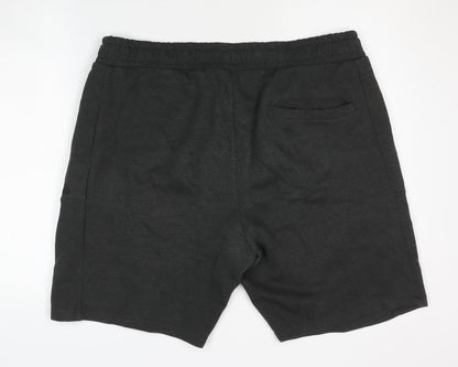 Next Men's Black XL Sweat Shorts, Drawstring, Pockets