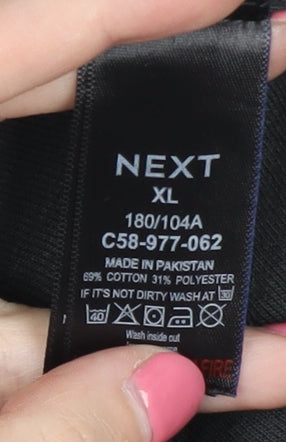 Next Men's Black XL Sweat Shorts, Drawstring, Pockets