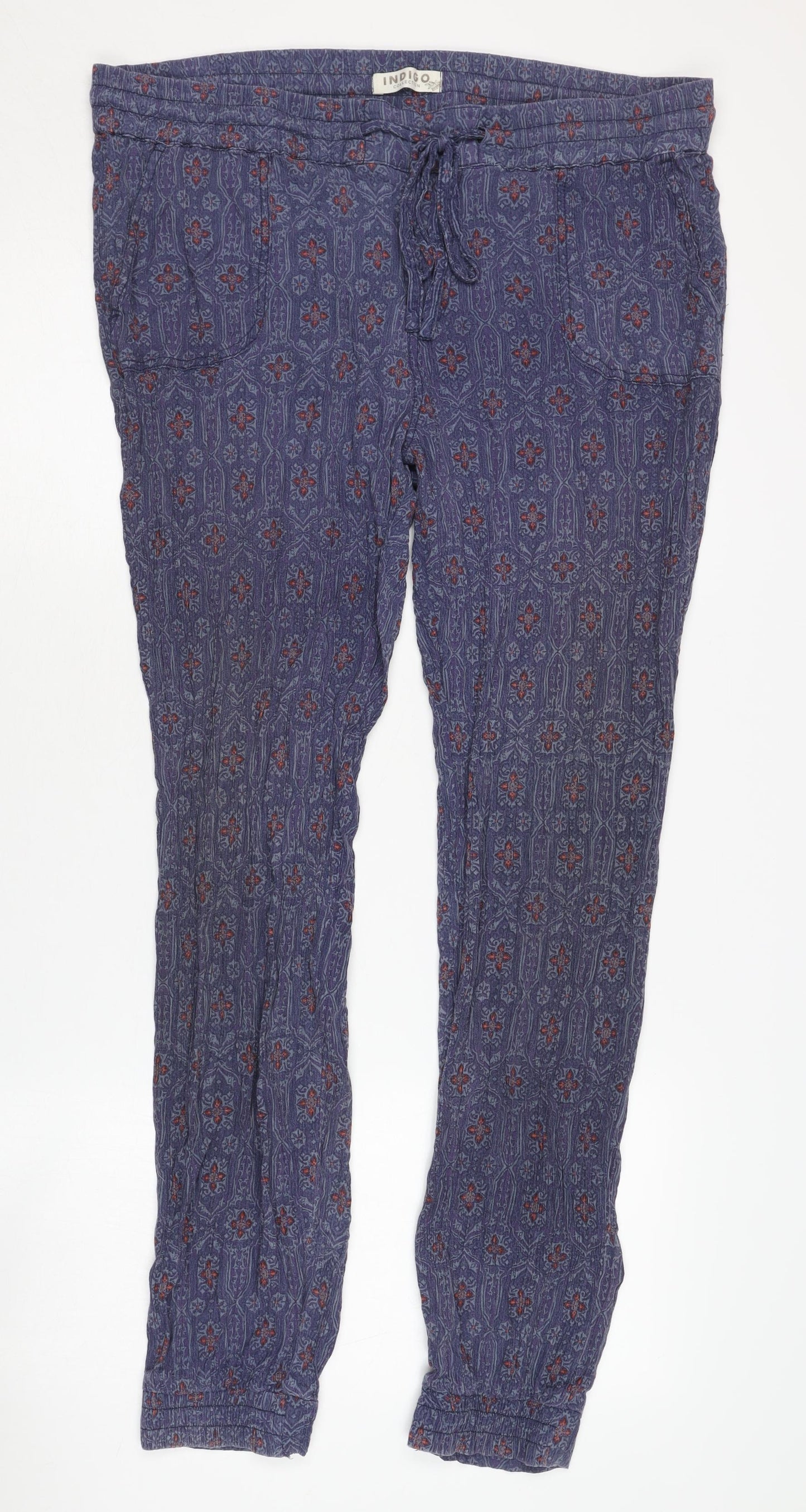 Womens UK Size 16 Marks and Spencer Regular Fit Casual Blue Trousers