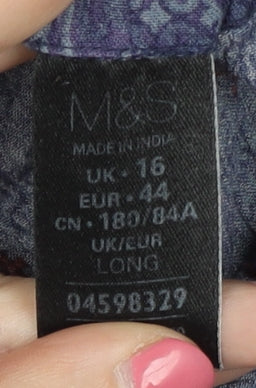 Womens UK Size 16 Marks and Spencer Regular Fit Casual Blue Trousers