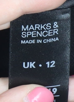 Womens UK Size 12 Marks and Spencer Regular Fit Casual Black Trousers