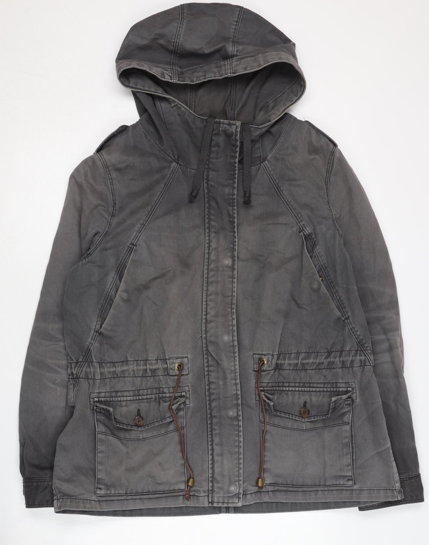Womens UK Size 16 H&M Grey Parka Coat