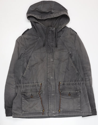 Womens UK Size 16 H&M Grey Parka Coat